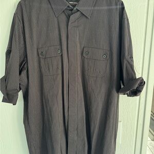 Murano Dark Gray Striped Casual Shirt
